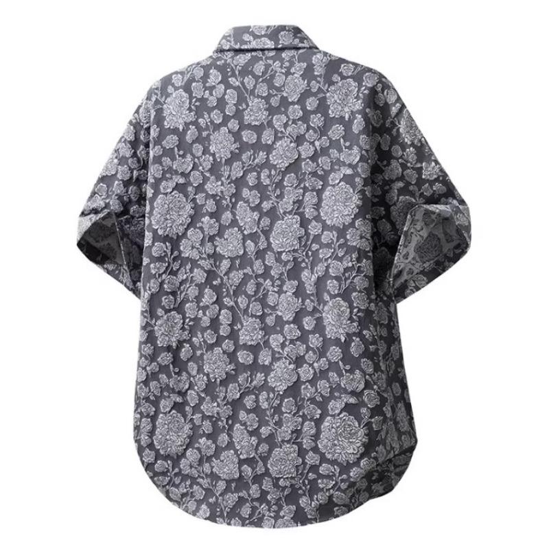 Summer New Men's Hawaiian Short Sleeve Shirt Lightweight Breathable Loose Casual Top