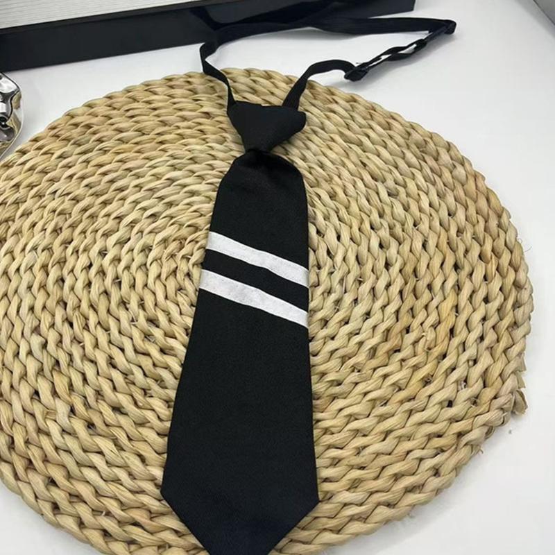 Clip On Necktie For Men Women Kids Classical Polyester Tie With Easy Snap Button For Business Casual Event