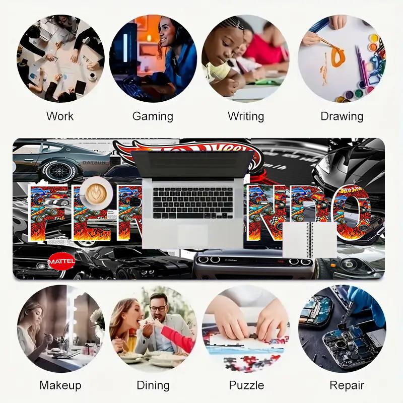 Hot Wheels Gamer Large Deskmat Mousepad Playmat Xl Keyboard Mouse Pad Gaming Desk Accessories Anime Pc Extended Pads