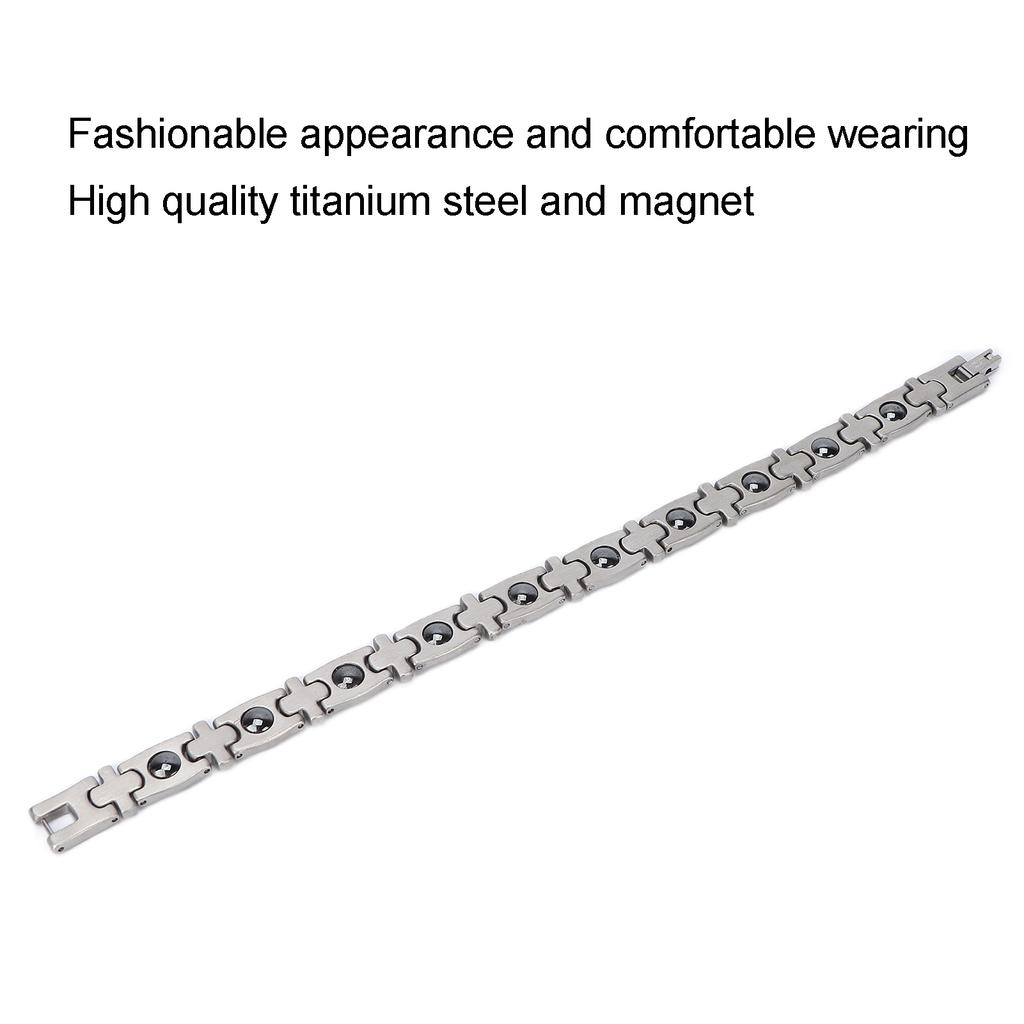 Magnetic Therapy Bracelet Titanium Steel Arthritis Pain Fatigue Relief Magnetic Bracelet Silver