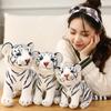 Creative Simulation White Tiger Tiger Doll Plush Toy Sitting Tiger Siberian Tiger Doll Ragdoll Happy The Year Of Tiger