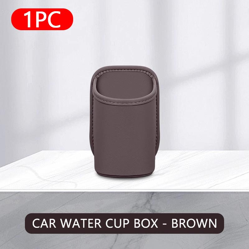 SEAMETAL Umělá kůže Držák na nápoje do auta Klip na pohár na vodu do vozidla Multifunkční úložný box Doplňky do interiéru auta