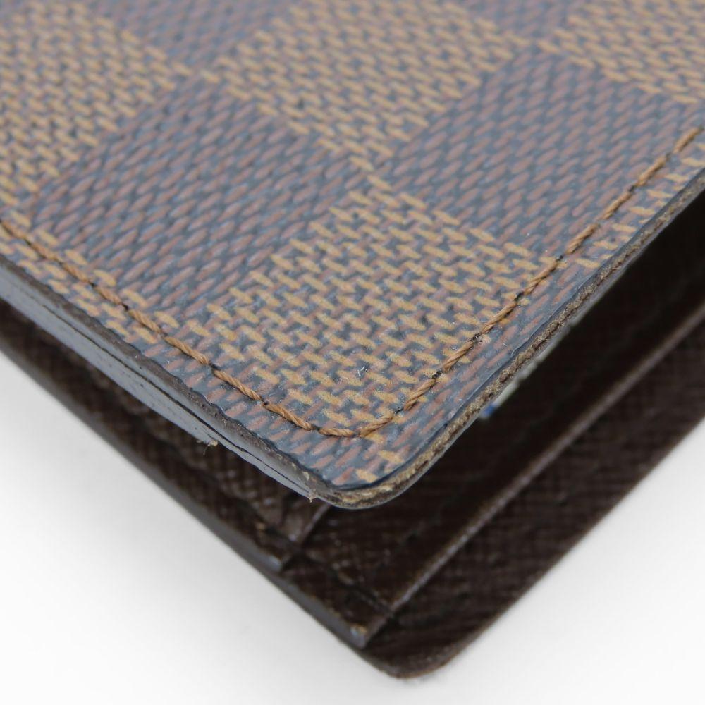 Used LOUIS VUITTON Bifold Wallet Porte BilletsCartes CrÃ©dit Monet N61665 Damier Ebene Brown Accessory