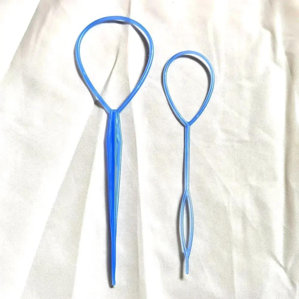 2Pc/Set Plastic Ponytail Creator Loop Pony Topsy Tail Clip Hair Accessories Braiding Maker Styling Tool for Women Girl Black New