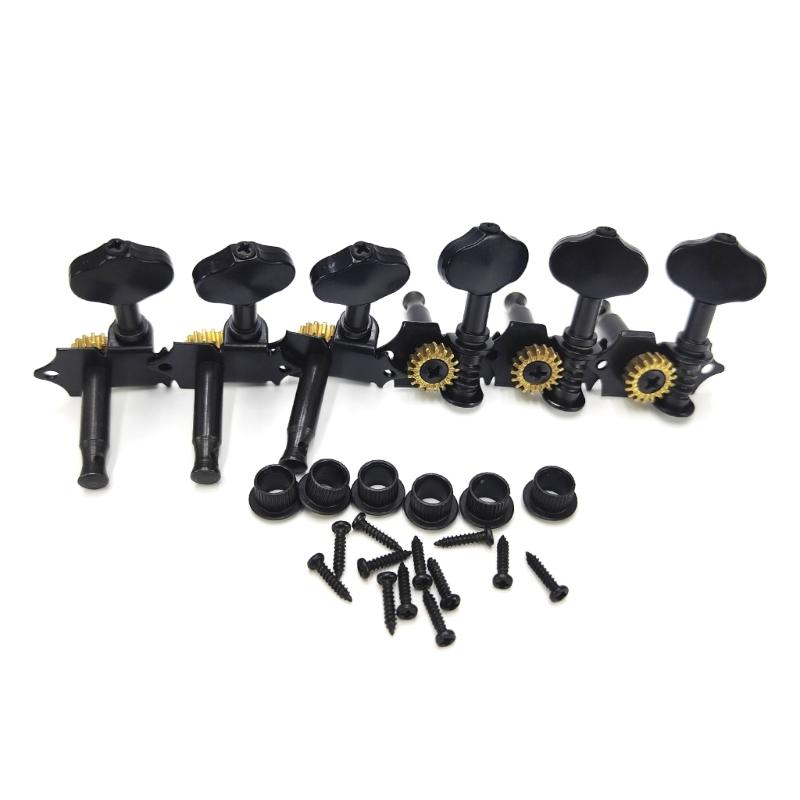 

Pack of 6 Open Back Guitar Machine Heads for Enhanced Sound Quality and Resonance on Acoustic and Electric Guitars чёрный