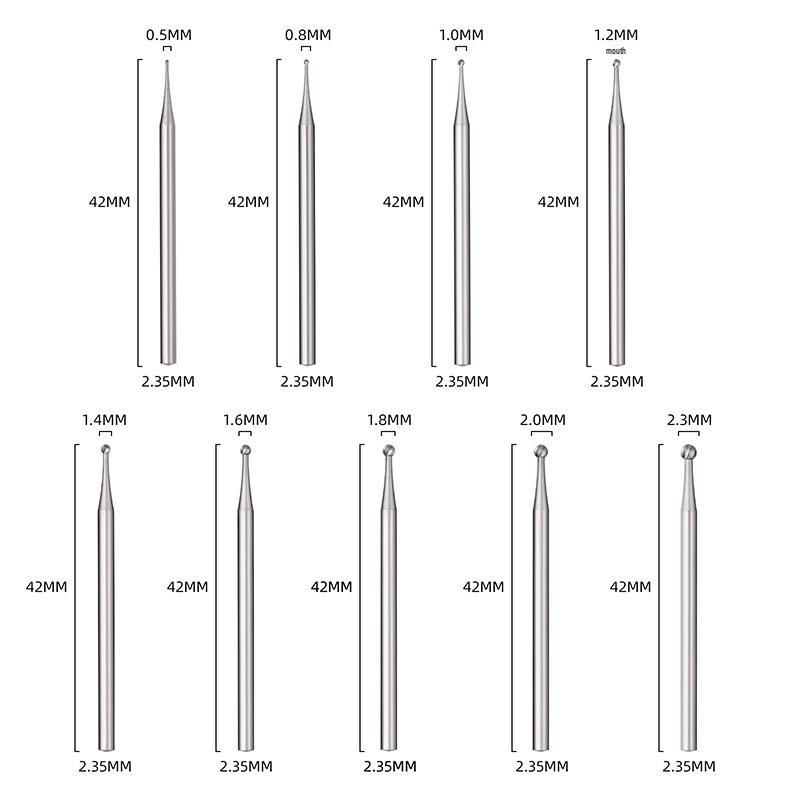 Electric Tungsten Steel Ball Carving Knife Milling Cutter for Woodworking and Dental Machines