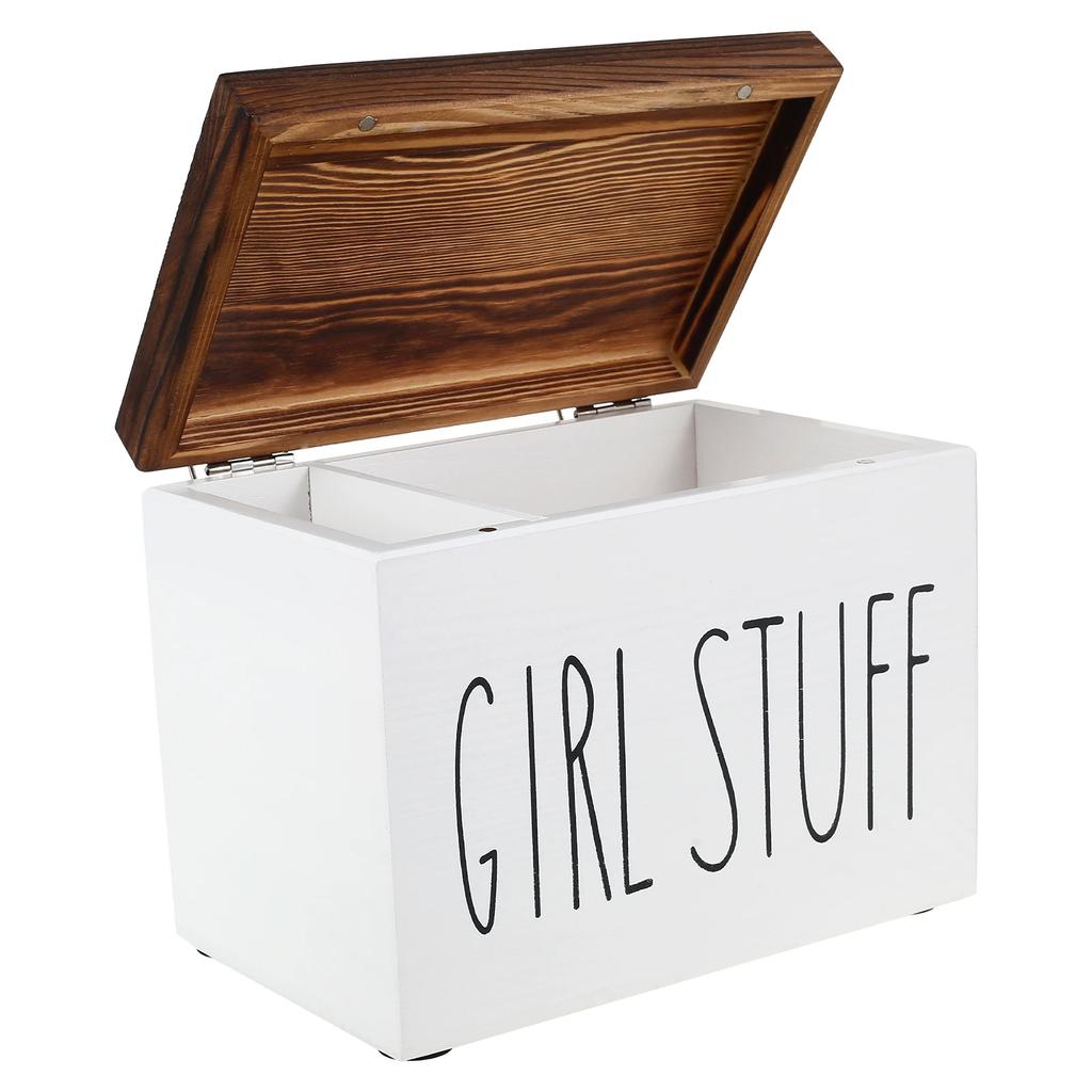 Tampon Holder Organizer Cotton Pads Tampon Storage Holder Practical Tampon and Pad Storage Container with Lid Large Capacity