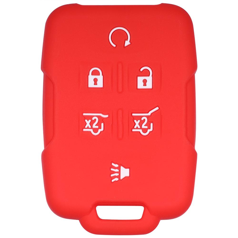 Key Fob Shell Silicone Cover Protective Case for Chevrolet Chevy Suburban Tahoe GMC Yukon Keyless Entry Remote 6 Button