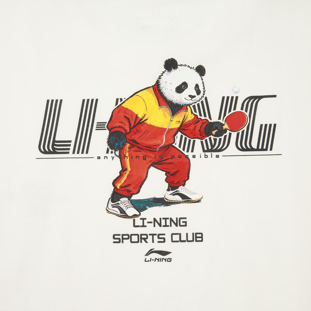 Men's Li-Ning Sports Life Collection T-Shirts Unisex Ivory Crew Neck Moderate Straight Fit