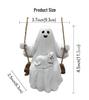 Ghost and Witch Pendant Set: Black-Clad Ghost Swing, White-Clad Ghost with Cat, Purple-Clad Witch for Courtyard & Garden Decor