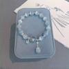 Dainty Blue Beaded Elastic Bracelet Star Moon Charm Bracelet For Women Fashion Trendy Jewelry
