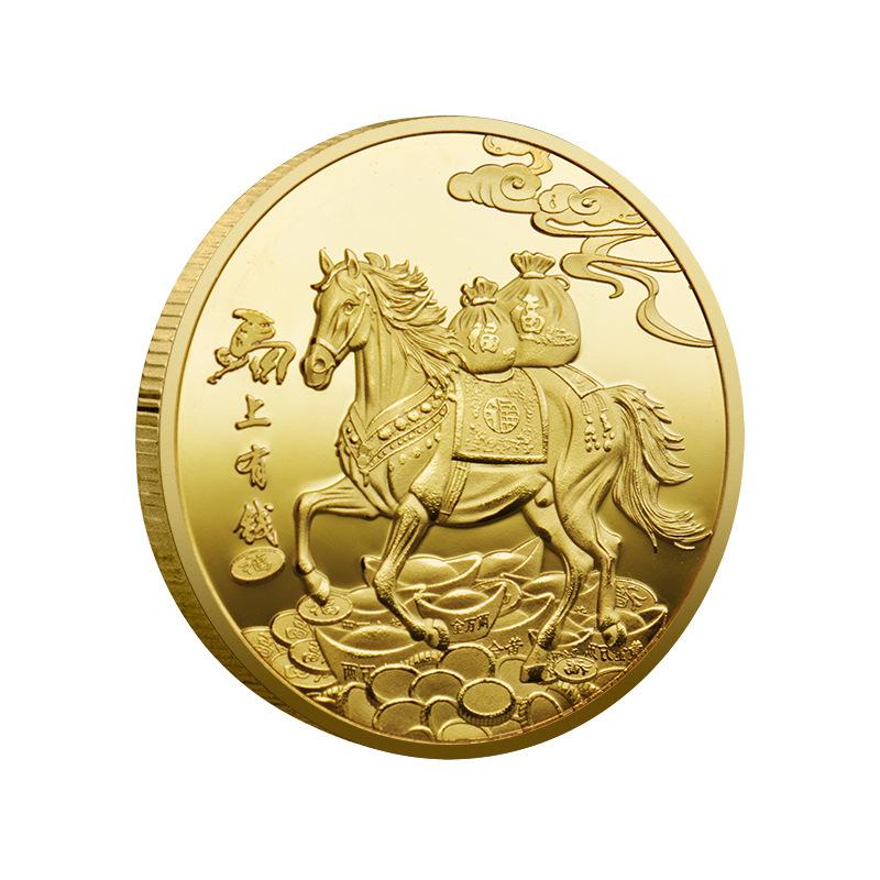 Medaglia Anno del Cavallo 2026 Zodiaco Cinese Cavallo Souvenir di Capodanno Moneta Artigianato in Metallo Cavallo Medaglia Commemorativa Regalo