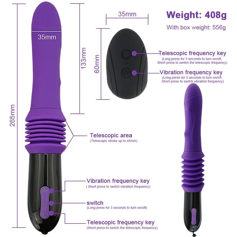 Machine sexuelle, gode télescopique, vibrateur automatique, masseur haut et bas, poussée du point G, jouet Vaginal, Masturbation féminine