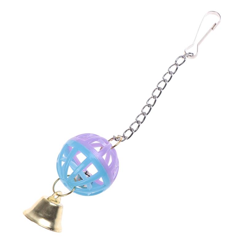 Bird Parrot Toy Colorful Swing Ball Toys with Bell Hanging Toy Cage Decorative Accessories for Small Medium Birds