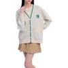 MLB Gorpcore Knitwear Women's Cream V neck Moderate Cardigan 3AKCV0141-50CRD