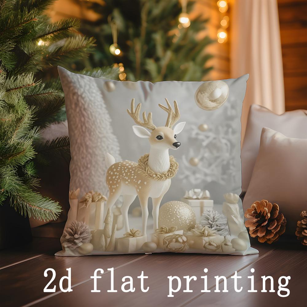 Christmas-themed Decorative Pillow Covers with Festive Figures Pattern Cushion Cover Suitable for Sofa Bedroom Car Pillow Cover
