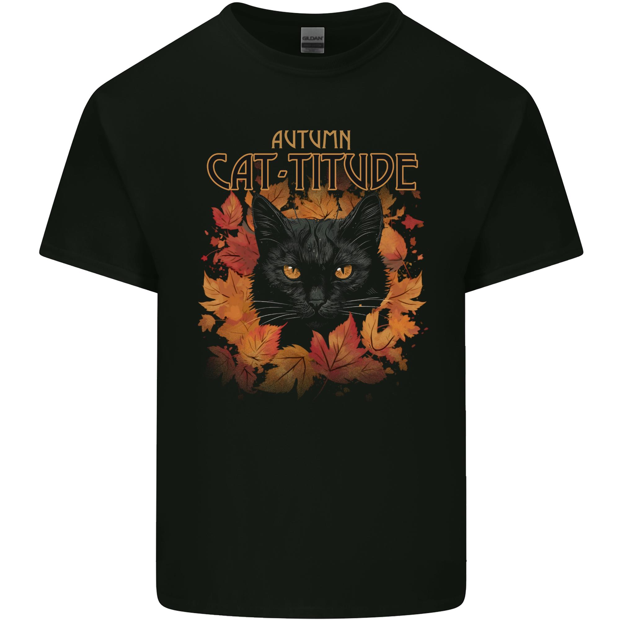 Autumn Catitude Cat Unisexs Light Cotton TShirt S