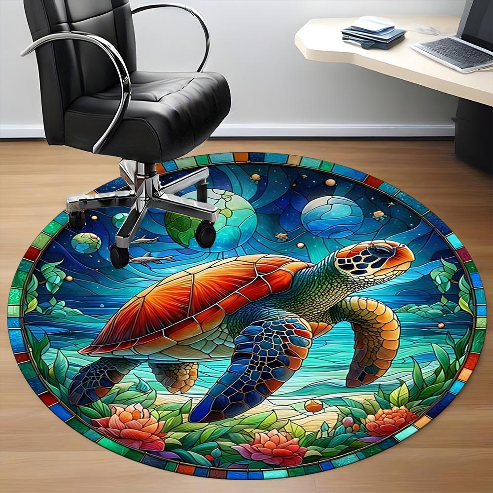 1pc Ocean, Turtle Chair Carpet for Office - Durable, Ideal for Chair Mats, Stylish & Functional Decorative Rug yy260130039