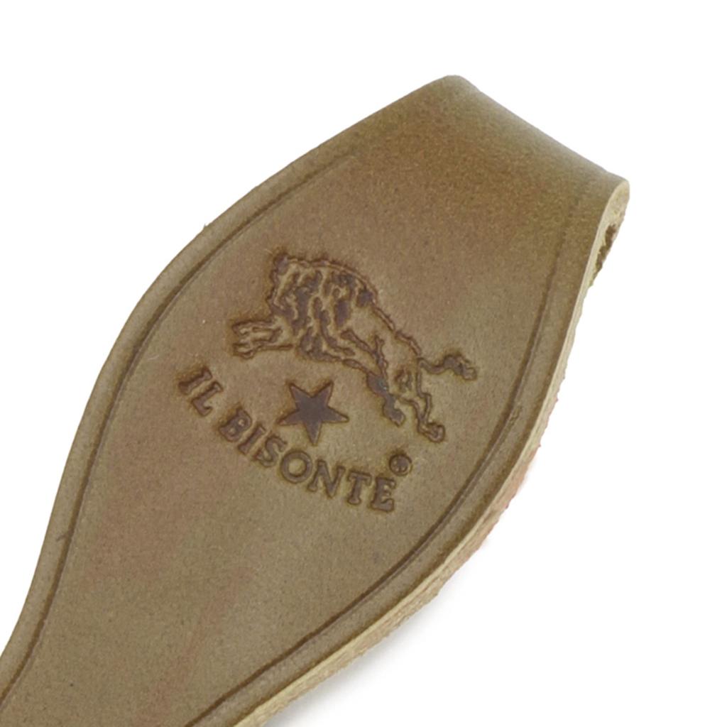 IL BISONTE Genuine Leather Keychain, Key Ring, Unisex, Black