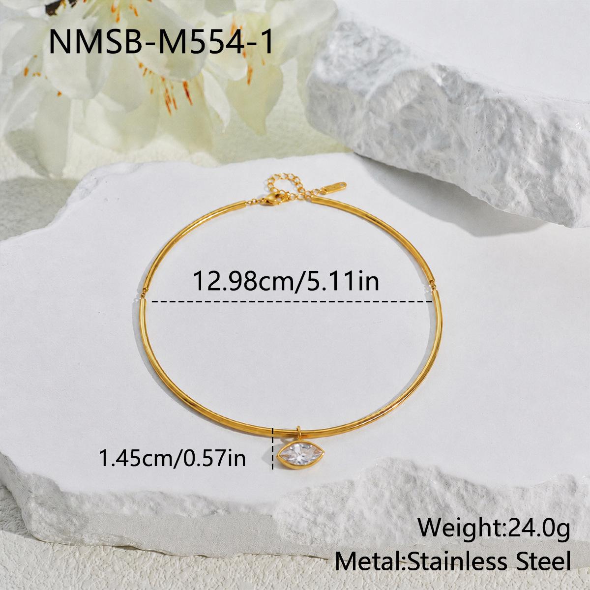 GEMCHIC Women s Gold Plated Stainless Steel Zircon Pendant Choker Necklace Minimalist Single Diamond Jewelry