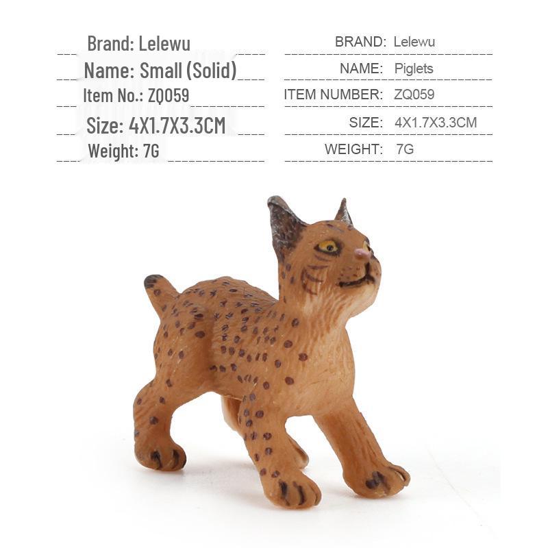 Hand-Painted Wild Animal Figures: Lion, Tiger Cub, Lynx, Leopard