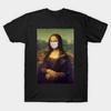Men Black Print T-shirt Super Large TShirt Corona Lisa Mona Lisa with Mask No-Cut Transfer Paper Print Cotton Tshirt