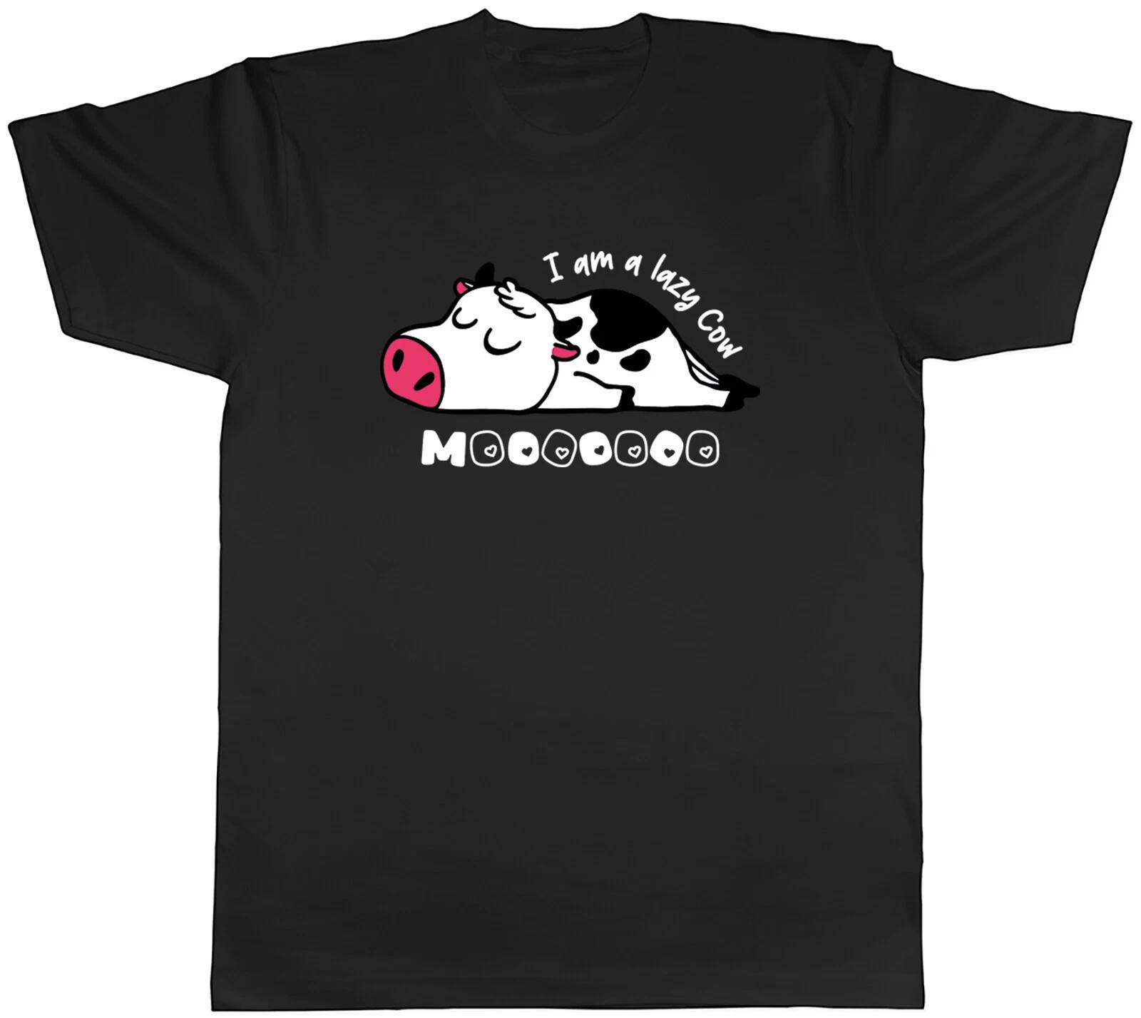 Funny Lazy Cow Mens T-Shirt Lazing Sleeping Cow Tee Gift XXXL