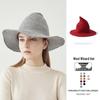Halloween Personalisierter Wollstrick Zauberer Hut mit breiter Krempe für Damen