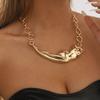 Euro-American Style Irregular Metal Design Necklace Personality Body Pendant Hip Hop Cuban Women's Collar Accessories