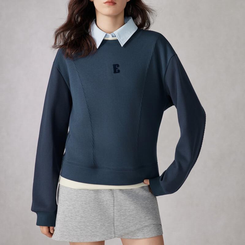 

ELLE Women s Color Block Round Neck Sweatshirt M