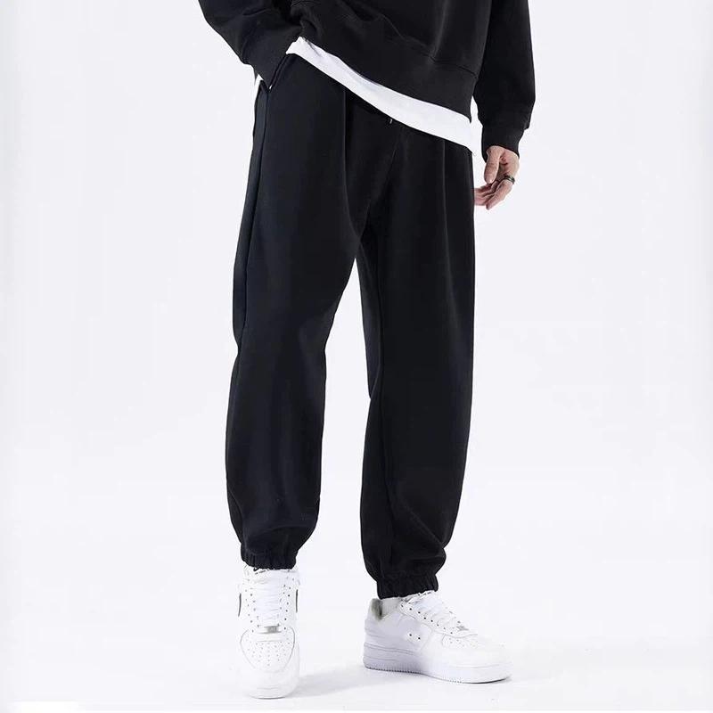 Shirt Less Clothing Straight Loose-fitting Sweatpants Men's Autumn Korean Fashion Simple Drape Casual Pants