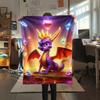 1PC Spyro the Dragon Print Flannel Blanket, High Quality Comfortable for All Seasons, Home Decor, Warmth and Comfort, Perfect for Christmas Gifts