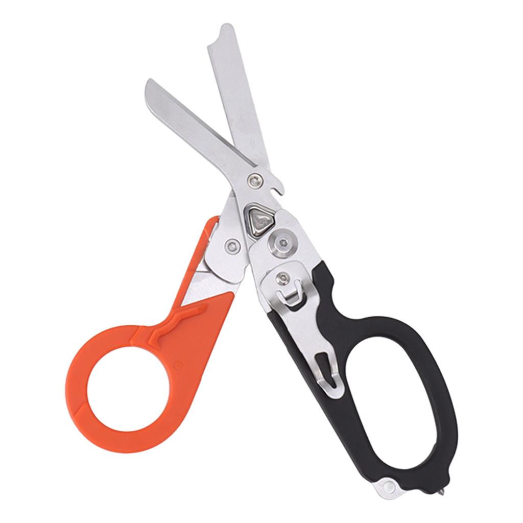 Emergency Response Shears Stainless Steel Multifunctional Foldable Scissors Pliers for Outdoor