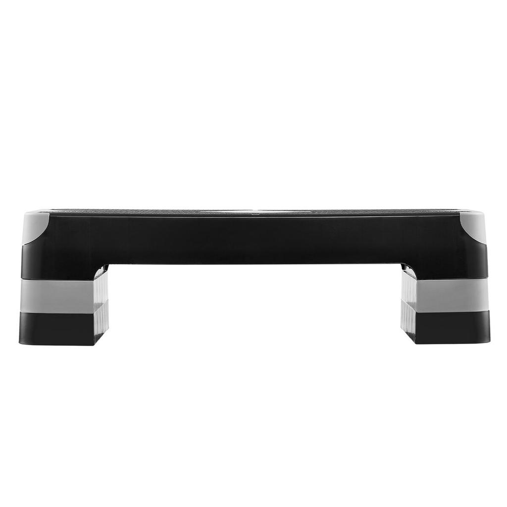 Aerobic Exercise Step Platform Adjustable Workout Stepper 4 Riser Gray