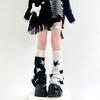 Scaldamuscoli a Maglia Punk Y2K Stella Croce Gotica Harajuku Donna Cuore Indossabili su Due Lati Vestibilità Larga Coprigambe Calzino JK Al Ginocchio Lolita
