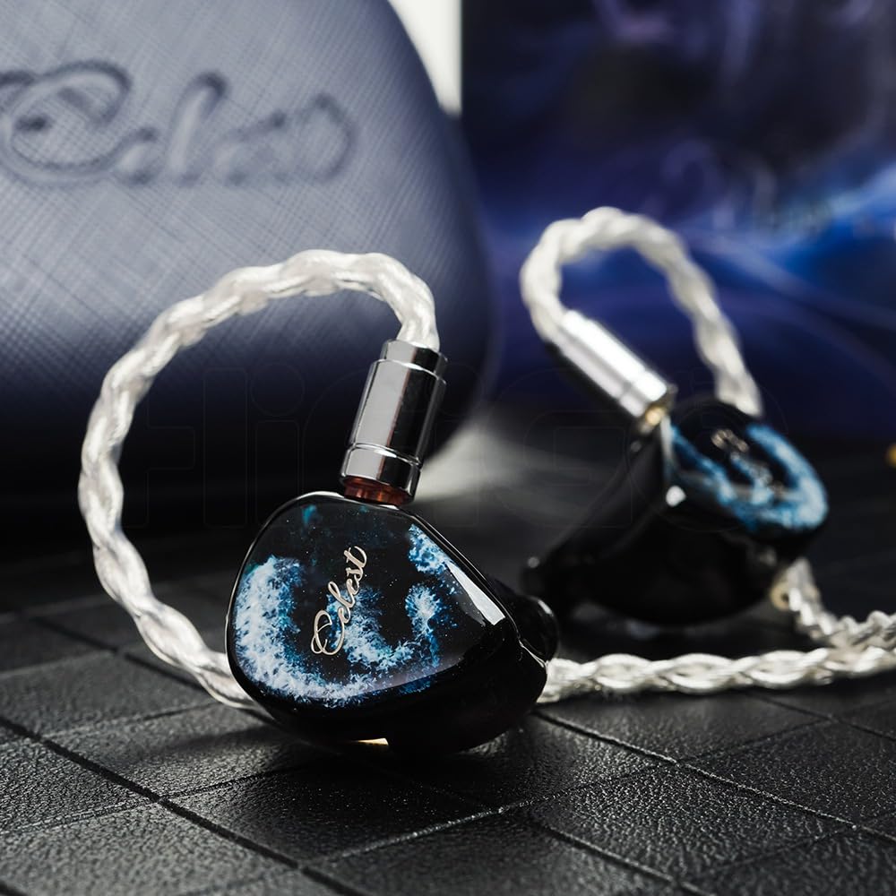 HiFiGo Kinera Celest Relentless In-Ear Monitors, 1DD+6BA Hybrid Earphones, IEM with 5N Copper Silver-Plated Cable and 3.5mm+4.4mm Interchangeable