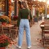Women's Casual V-Neck Long Sleeve Top, Fashion Blouse for Daily Wear and Work