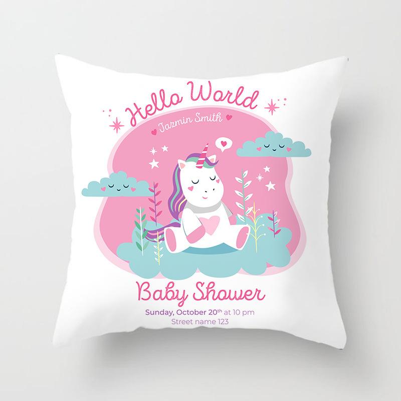 Home Decor Unicorn Themed Cute Patterns for Cozy Decor Pattern Cushion Cover Suitable for Sofa Bedroom Car Pillow Cover