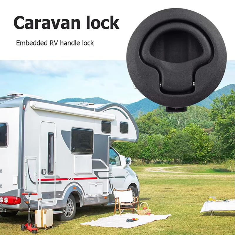1Pc Round Flush Pull Slam Latch Cabin Flush Door Locker Mount Lift Pull Handle For Rv Yacht Marine Boat Deck Hatches Accessories
