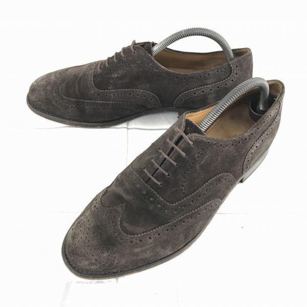 

Dutch Brand Van Bommel Genuine Leather Wingtip Suede Finish Goodyear Welt Shoes Size 26.5cm Brown