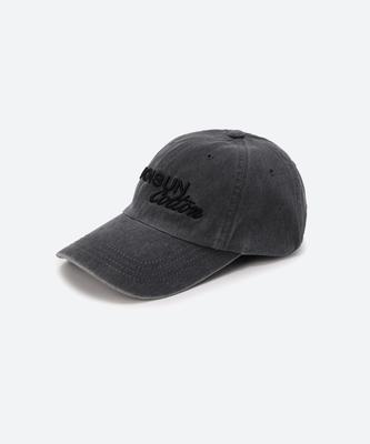 MOONSUN M.C Logo Vintage Washed Cap / Charcoal