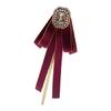 Ceremony Outfit Ribbon Collar Accessory with Center Ornament, Blouse Neckline Accent for Styling and Outfit Wear