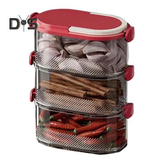 Spice Storage Box Seasoning Jar Food Grade BPA Free Large Capacity Transparent Stackable Sealed Spice Organizer