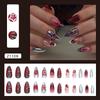 24Pcs Y2K Almond Press On Nails Moon Star Swan Pattern Full Cover Detachable False Nails Sweet Cool Fake Nail Tips