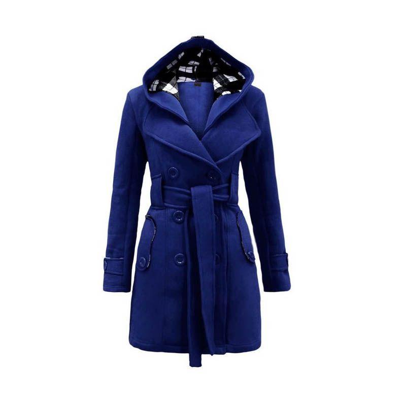 Elegante Cappotto da Donna Giacca Lunga Calda Capospalla Invernale con Design Parka con Cappuccio