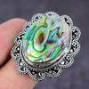Natural Abalone Shell Gemstone Handmade 925 Sterling Silver Ring Size 9 E9b92