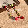 "Apple Paradise" Dopamine Color Children's Fun Animal Beaded Necklace New Light Luxury Summer Clavicle Chain