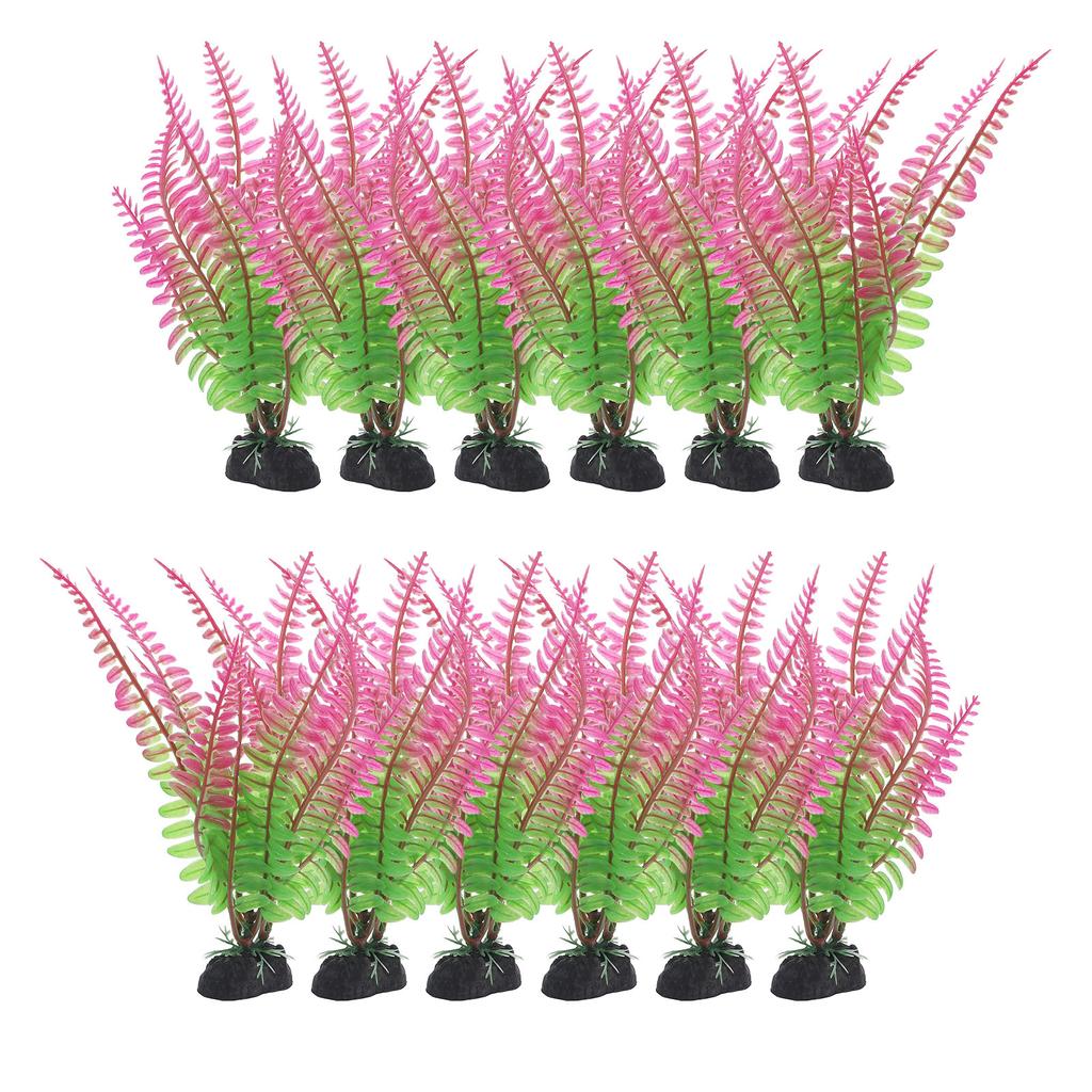 12 Pcs Plant Aquarium Landscaping Wear Resistant Freshwater Vivid Decor Decorative Faux Plants Plastic Desktop Fish Tank