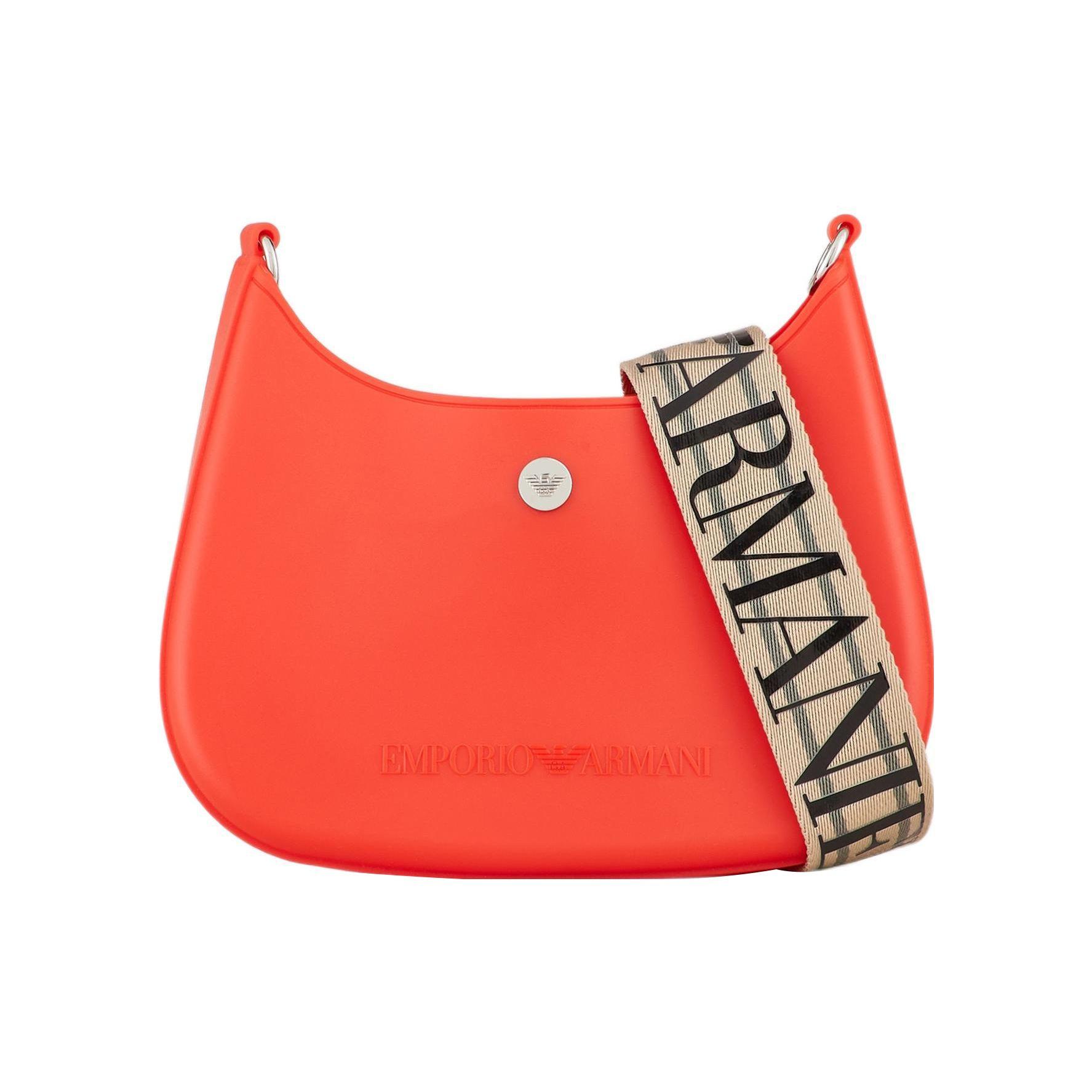 Emporio Armani Gummy Series 22 Logo Snap Closure Jelly Shoulder Bag Women Shoulder Bag Red Y3H329-YWI7E-80630 Basic Set BagDust Bag 18190₽
