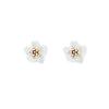 White texture five-petal flower stud earrings women's versatile niche design earrings simple temperament fashion earrings
